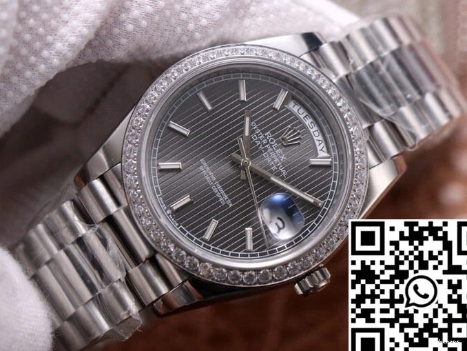 Factory Day-Date M228349RBR-0008 Dial Grey EW Gold White Rolex 0411